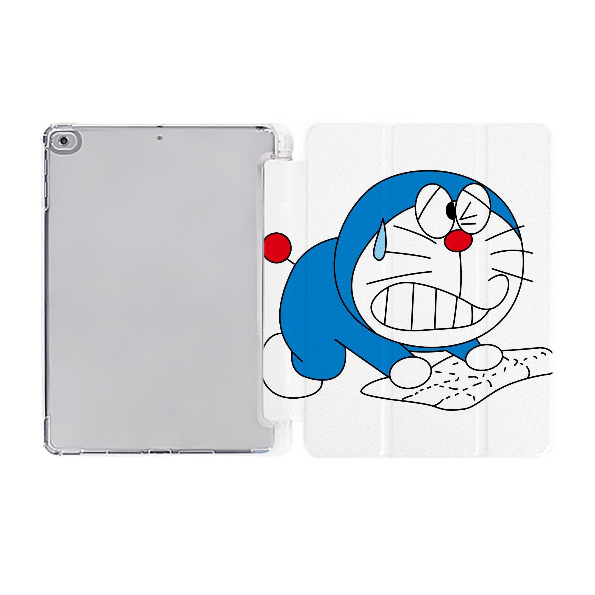 （画像用） ドラえもん Doraemon IPad ケース ペン収納付き 三つ折りスタンド PUレザー×シリコン 対応機種9.5/10.5/10.9インチ